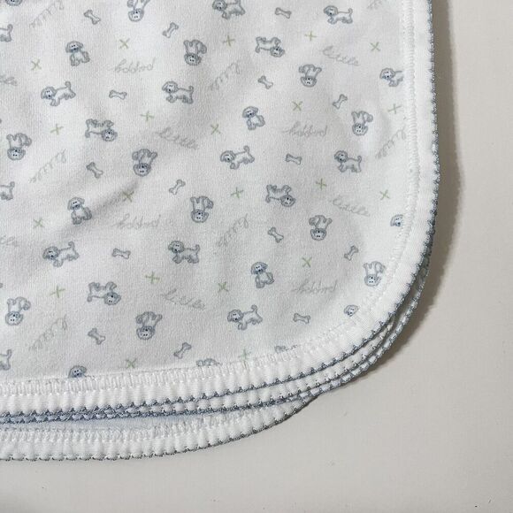 Nordstrom Baby Blue Little Puppy Dog Striped Boys Baby Blanket Lovey Lovie - Picture 4 of 16